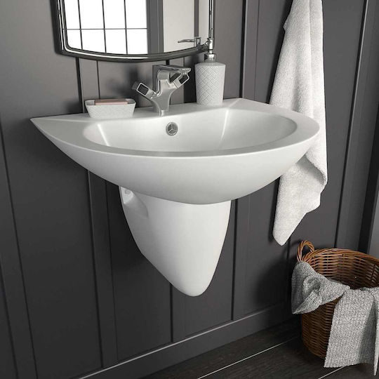 vidaXL Επικαθήμενος Νιπτήρας Κεραμικός 52x45x49cm Λευκό