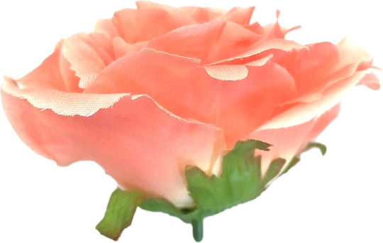 Artificial Salmon Rose Flower Head Decorative