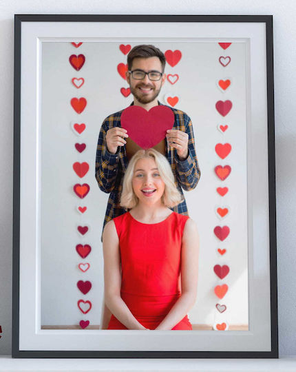 BD art Hölzener Fotorahmen mit Weißem Rahmen