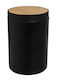 HowHomely Bamboo Bathroom Bin 5l Black