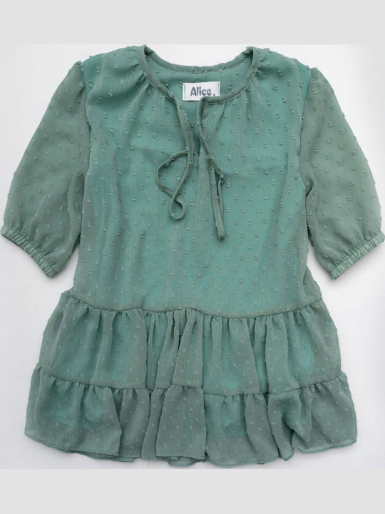Girls Dress Polka Dot Mint