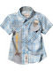 Kids Checked Short-Sleeved Shirt Light Blue