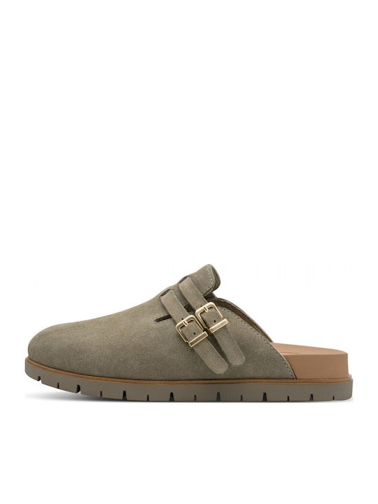 Leather Women's Sandals Green