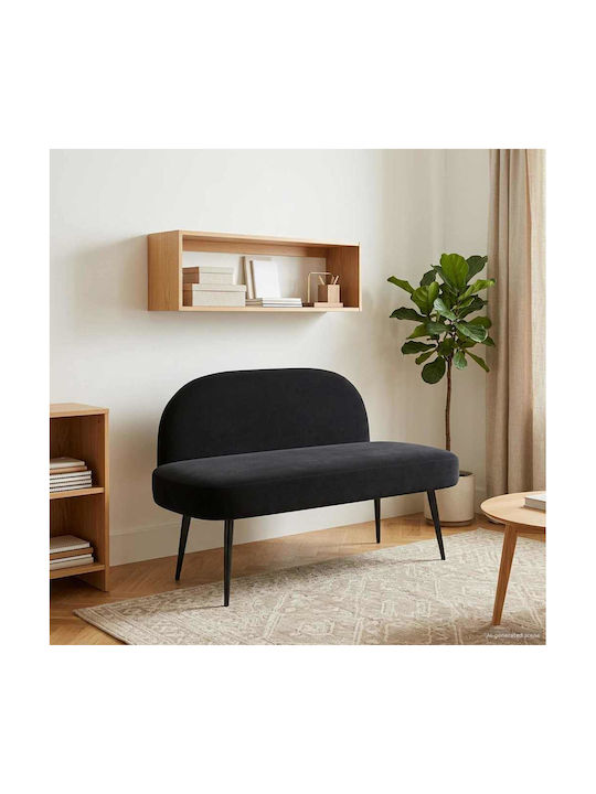 vidaXL Doppelsitzer Samt Schwarz 110x60x76cm