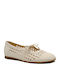 Leather Women's Ballerina Shoes In Beige Colour