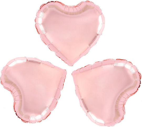 Set 3 Herz Blumen Folie Rosa Luftballons 23cm