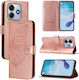 Tel1 Xiaomi Poco M7 Pro Geprägte Schmetterling Handyhülle Buch Rosa