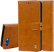 Tel1 Honor 10 Business Style Oil Wax Book Case Light Brown