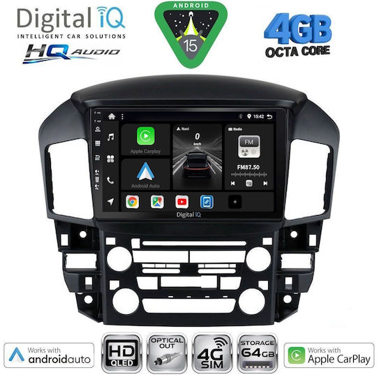Digital IQ Car Audio System for Lexus RX300 1998-2003 with Bluetooth USB Wi-Fi GPS Apple CarPlay 9 Inch Touch Screen DIGITAL IQ BXK 19344 CPAA