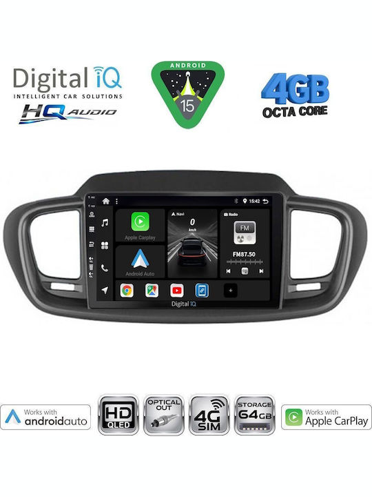 Digital IQ Car Audio System for Kia Sorento 2014-2020 (Bluetooth/USB/WiFi/GPS/Apple CarPlay/Android Auto) with 10" Touch Screen