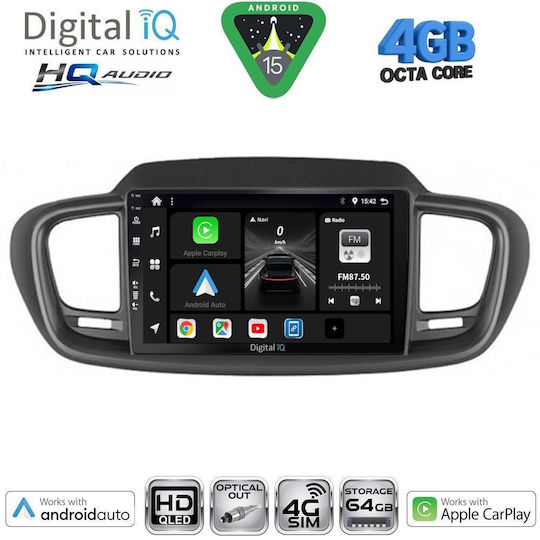 Digital IQ Ηχοσύστημα Αυτοκινήτου για Kia Sorento 2014-2020 (Bluetooth/USB/WiFi/GPS/Apple-Carplay/Android-Auto) με Οθόνη Αφής 10"