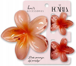 Ecarla Set Clame De Păr Cu Flori Xl +2 Mini Piersică Sp419