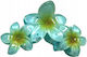 Ecarla Haarspangen-Klammer Dreifach mit Blume Blau Sp388