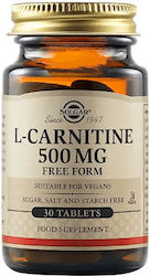 Solgar L-carnitine With Carnitine 500mg 30 Tablets