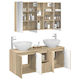 vidaXL Vanity Unit with Sink & Mirror with Light Sonoma
