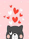 Kids Poster Cat Love 50x40cm
