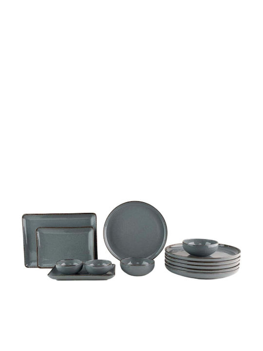 Hermia Black Porcelain Dinnerware Set 14pcs
