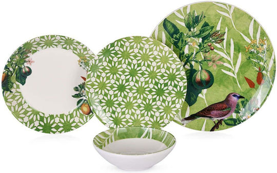Hermia Green Ceramic Dinnerware Set 24pcs