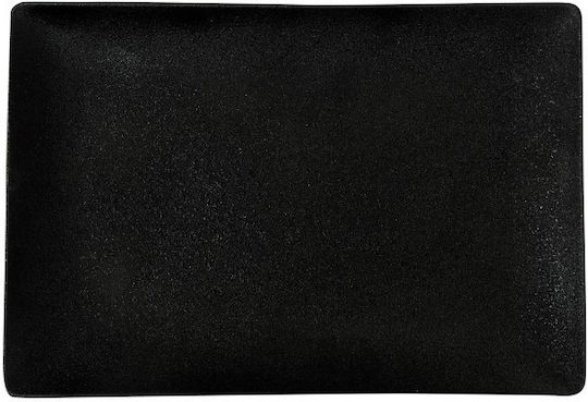 GTSA Volcanic Rectangular Serving Porcelain Platter Black 31x21cm