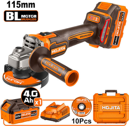 Hojita 601011.0008 Τροχός 125mm Μπαταρίας Brushless με Ρύθμιση Στροφών 1x4Ah