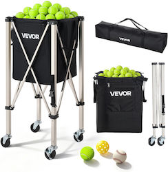 Vevor Καρότσι Συλλογής Μπαλών Τένις Pickleball Πτυσσόμενο Ρόδες Ανοξείδωτο Τσάντα Αποθήκευσης Χωρητικότητα 200 Μπαλών Kzdwqsntc200be5dr001v0