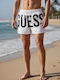 Men's Swimwear Shorts White with Patterns