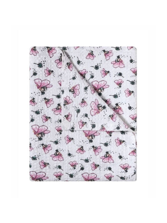 Kentia Cot Cot Blanket Alima Cotton Multicolour 100x140cm
