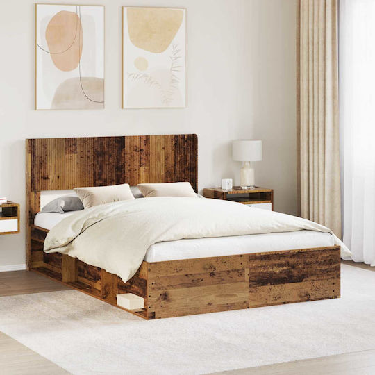 vidaXL Wooden Bed Headboard Brown 126.5x100cm
