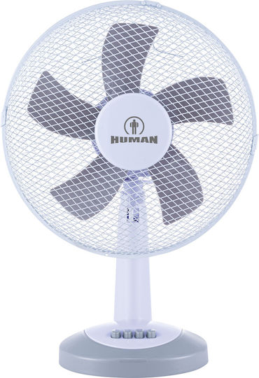 Human Επιτραπέζιος Ανεμιστήρας 40W Διαμέτρου 30cm Λευκός
