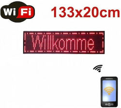 Wifi Κυλιόμενη Πινακίδα LED Μονής Όψης Αδιάβροχη 133x20cm Κόκκινο Wifi Κυλιόμενη Πινακίδα LED Μονής Όψης Αδιάβροχη 133x20cm Κόκκινο