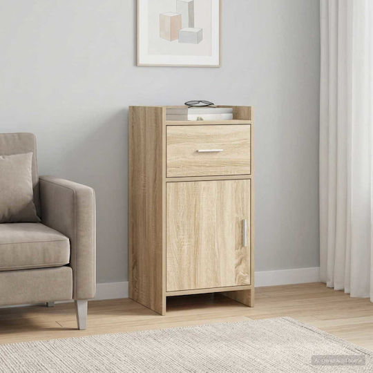 Nachttisch Holz mit Metallbeinen Beige 40x36x80cm
