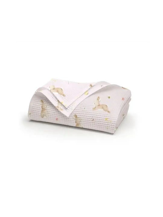 Borea Waffel Kinderdecke Blush Blush 160x240cm
