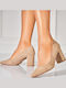 Wildleder Pumps mit Mittelhohem Absatz Khaki