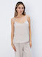 Women's Summer Linen Blouse with Spaghetti Straps Linen