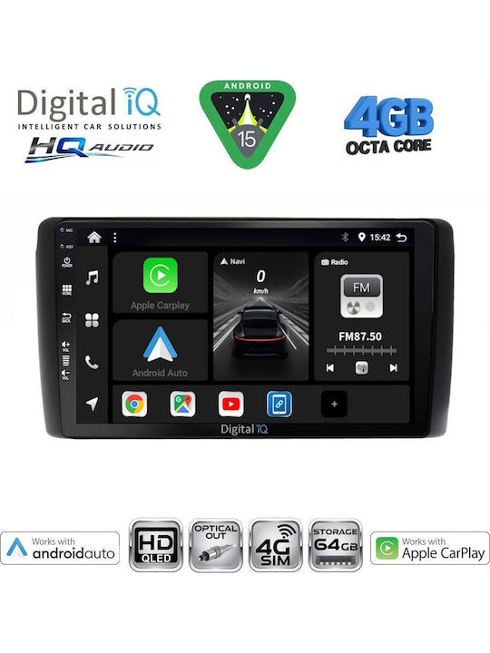 Digital IQ Car Audio System for Nissan Leaf 2009-2017 Bluetooth USB WiFi GPS Apple CarPlay Android Auto with 9" Touch Screen