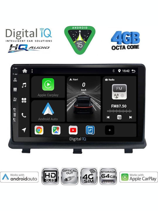 Digital IQ Car Audio System for Opel Antara 2006-2016 (Bluetooth/USB/WiFi/GPS/Apple CarPlay/Android Auto) with 9" Touch Screen