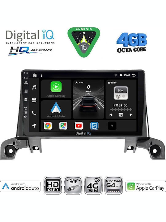Digital IQ Car Audio System for Peugeot 3008 2016 (Bluetooth/USB/WiFi/GPS/Apple CarPlay/Android Auto) with 9" Touch Screen