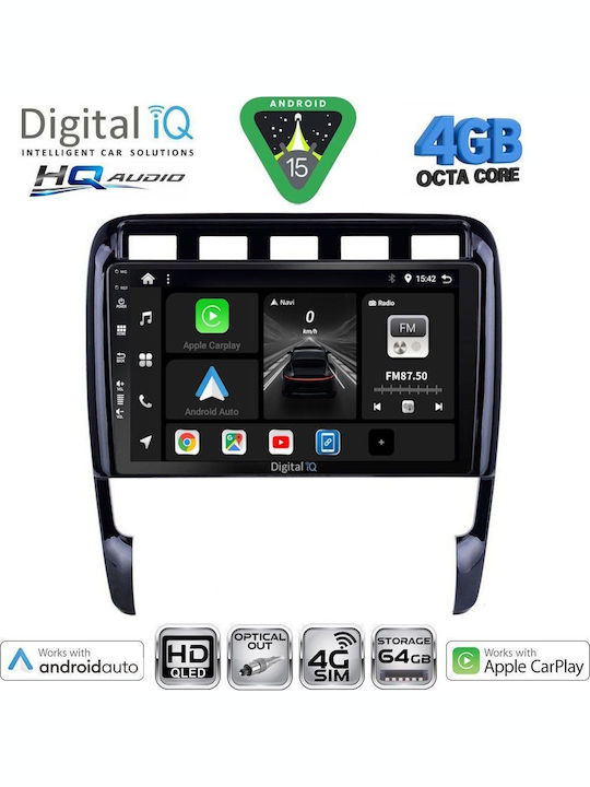 Digital IQ Car Audio System for Porsche Cayenne 2002-2011 Bluetooth USB WiFi GPS Apple CarPlay Android Auto with 9" Touch Screen