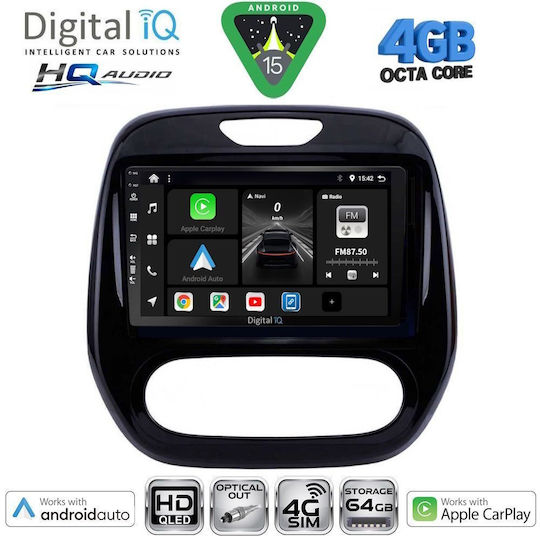 Digital IQ Car Audio System for Renault Captur 2013-2019 (Bluetooth/USB/WiFi/GPS/Apple CarPlay/Android Auto) with 9" Touch Screen
