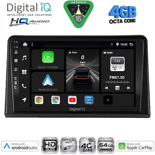 Digital IQ Car Audio System for Renault Express 2020 (Bluetooth/USB/WiFi/GPS/Apple CarPlay/Android Auto) with 9" Touch Screen