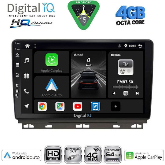 Digital IQ Car Audio System for Renault Clio / Captur 2019 (Bluetooth/USB/WiFi/GPS/Apple CarPlay/Android Auto) with 9" Touch Screen