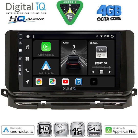 Digital IQ Ηχοσύστημα Αυτοκινήτου για Skoda Octavia 2021 με Clima (Bluetooth/USB/WiFi/GPS/Apple-Carplay/Android-Auto) με Οθόνη Αφής 10"