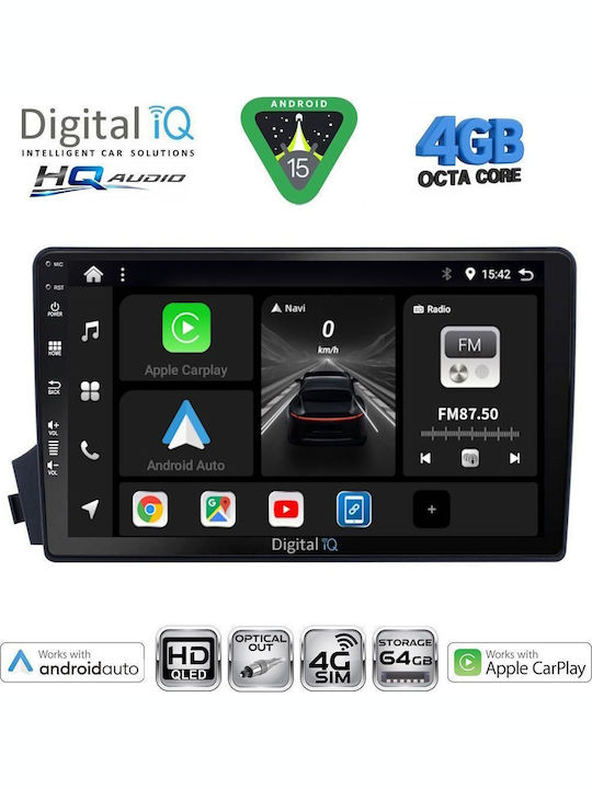 Digital IQ Car Audio System for Ssangyong Actyon / Kyron 2006-2015 (Bluetooth/USB/WiFi/GPS/Apple CarPlay/Android Auto) with 9" Touch Screen