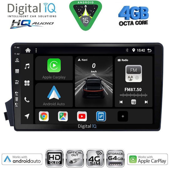 Digital IQ Car Audio System for Ssangyong Actyon / Kyron 2006-2015 (Bluetooth/USB/WiFi/GPS/Apple CarPlay/Android Auto) with 9" Touch Screen