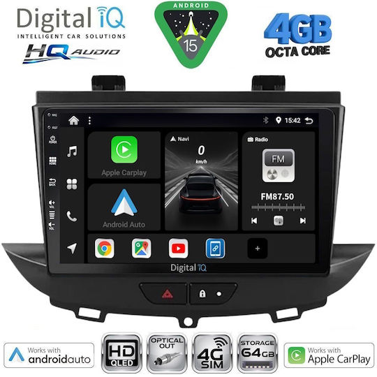 Digital IQ Ηχοσύστημα Αυτοκινήτου για Opel Crossland / Grandland 2017 (Bluetooth/USB/WiFi/GPS/Apple-Carplay/Android-Auto) με Οθόνη Αφής 9"