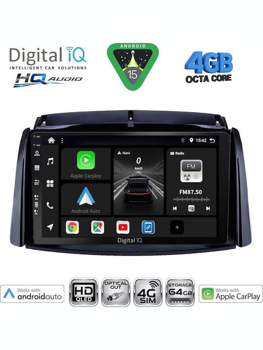 Digital IQ Car Audio System for Renault Koleos 2006-2016 Bluetooth USB WiFi GPS Apple CarPlay Android Auto with 9" Touch Screen