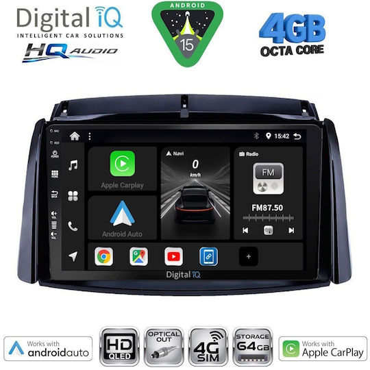 Digital IQ Car Audio System for Renault Koleos 2006-2016 Bluetooth USB WiFi GPS Apple CarPlay Android Auto with 9" Touch Screen