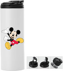 Thermos Bottle Double Lid Mickey Mouse 600ml White Thermos Bottle Double Lid Mickey Mouse 600ml White