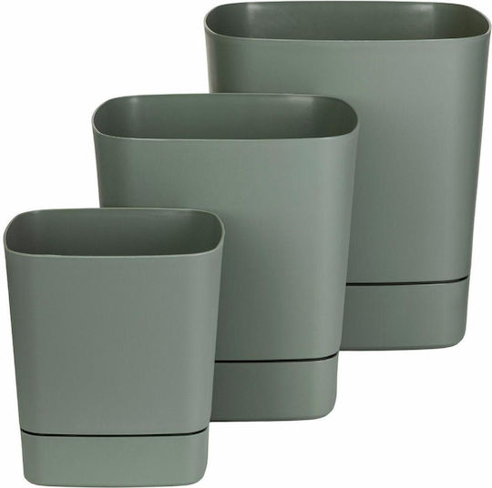 HowHomely Σετ 3 Γλάστρες Gray-green