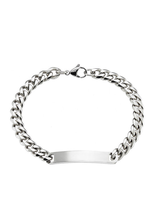 Art Collection Men's Handcuff Bracelet Made of Stainless Steel